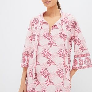 Tuckernuck Pink and White Ikat-Style Blouse